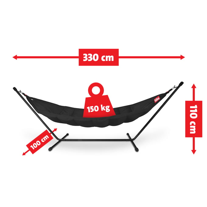 fatboy - Headdemock Deluxe  Hangmat met frame, kussens en regenhoes - Zwart