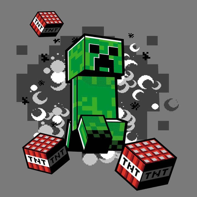 Minecraft Fleece plaid 130 x 160 cm grijs