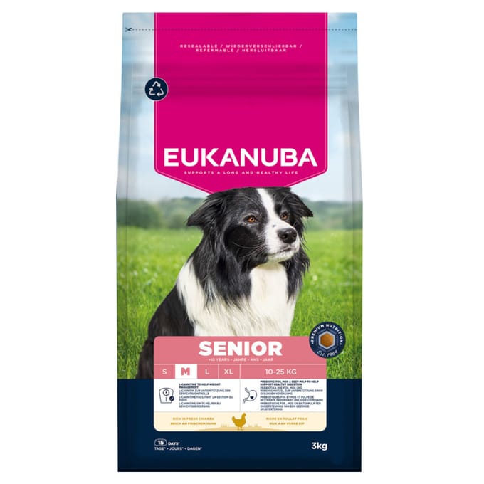 2x3kg Eukanuba Premium Nutrition Senior Medium Breed Kip Hondenvoer droog