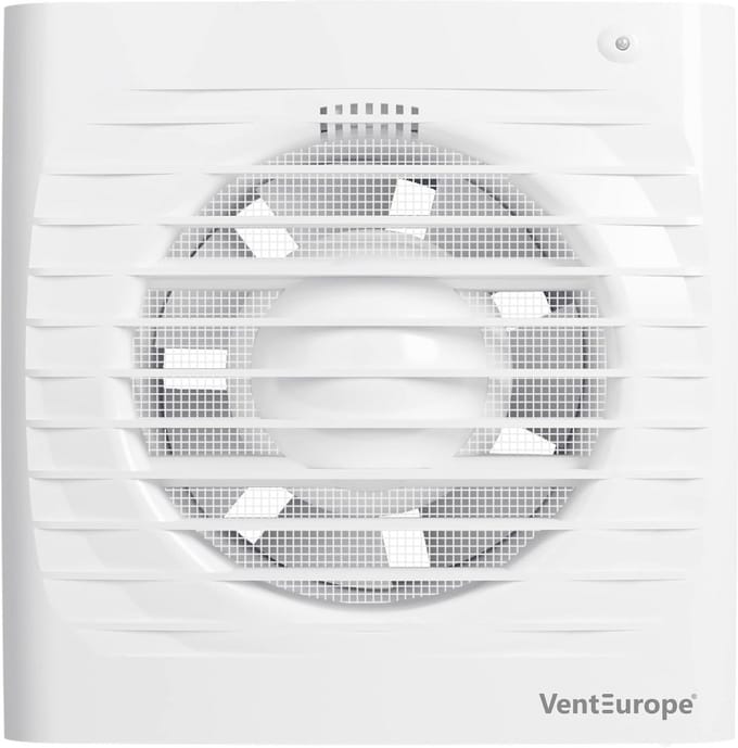 Stil Badkamerventilator 100mm met Timer, Terugslagklep en Muggennet