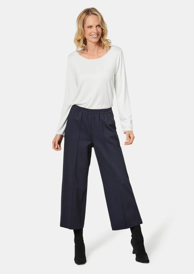 Goldner Culotte Verkorte jerseybroek VERA met plooien zwart