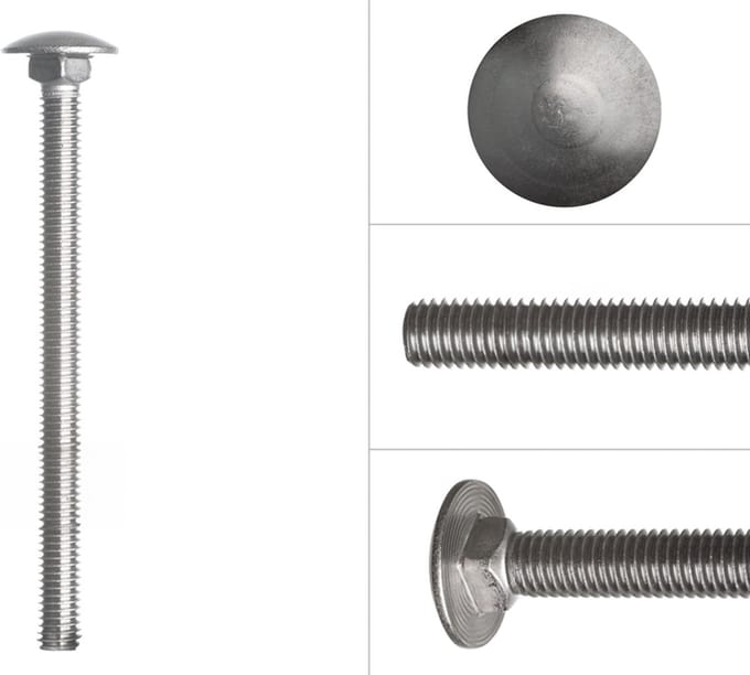 Slotbouten RVS M6 x 80 mm | 50 stuks