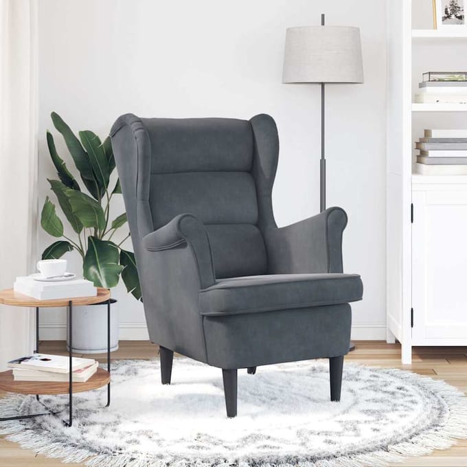 vidaXL Fauteuil fluweel donkergrijs