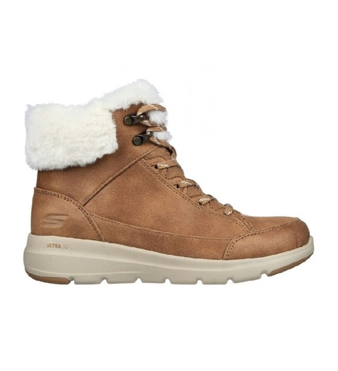 Skechers Glacial Ultra Cozyly bruine enkellaarsjes