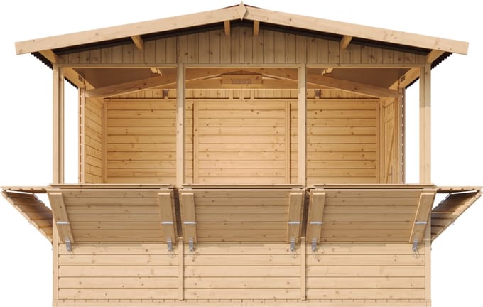 Timbela M150B - Houten marktkraam - 6 m² -263x336xH232 cm