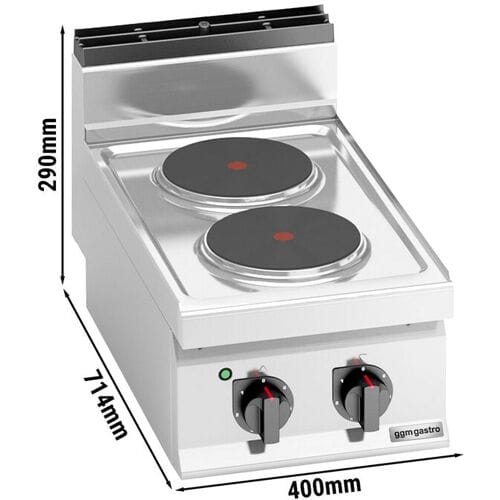 GGM Gastro Elektroherd - 5,2 kW - 2 Platten Rund Zilver