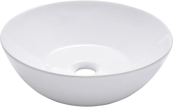 Schulte Wastafel Beco - 38 X 13 Cm - Rond Model - Met Overloop - Wit Keramiek