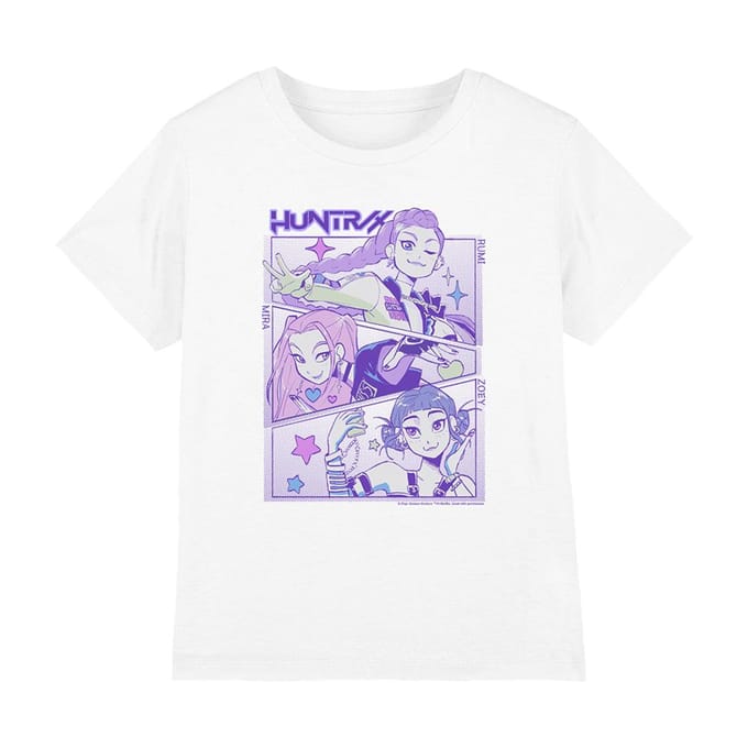 K-Pop Demon Hunters Kinderen/Jongens Hunter/X Anime T-Shirt (Wit)