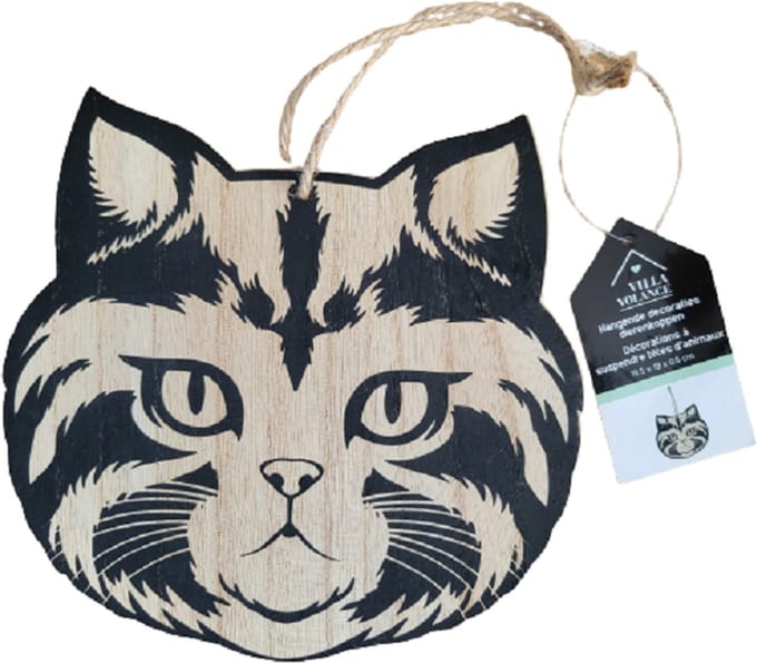 Hangende decoratie poezenhoofd kattenkop