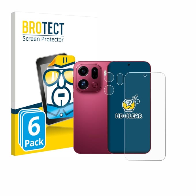 BROTECT - Screenprotector voor Oppo Find X9 Pro (Voor+Camera) - Folie Beschermfolie transparant 6 Stuks