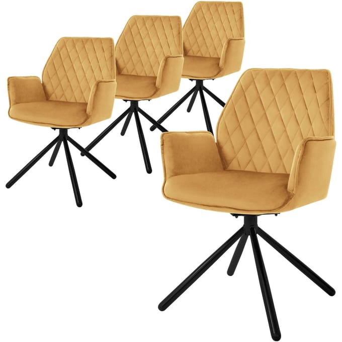 Set van 4 eetkamerstoelen Hale velvet | ML-Design