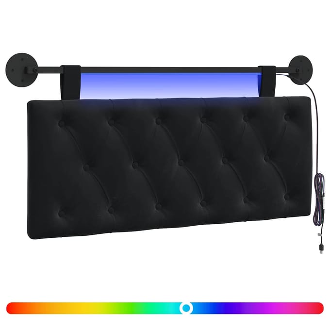 vidaXL - Hangend - hoofdbord - Zwart - Fluweel