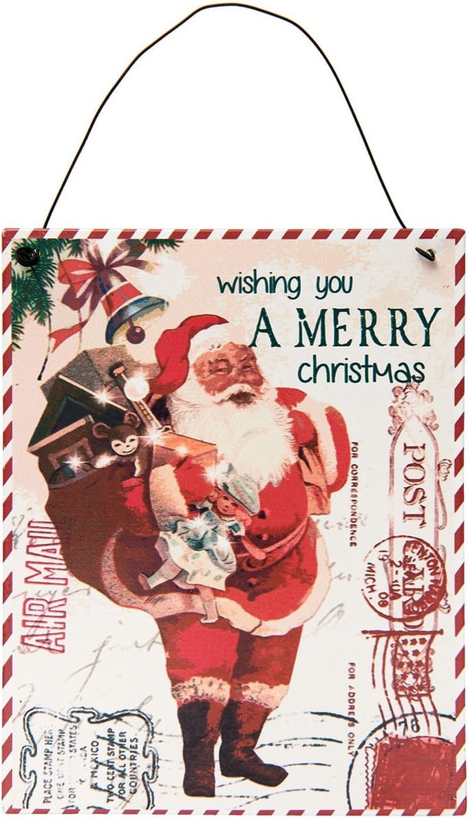Clayre & Eef | Hanger Kerstman 15*0.5*19 cm | Meerkleurig | Ijzer | kerstman | 6Y2486