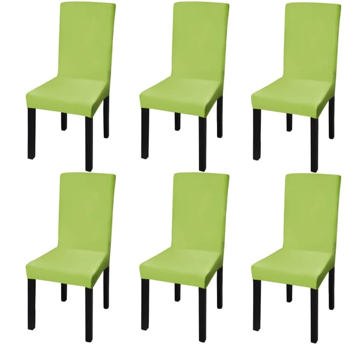 vidaXL - Stoelhoezen - 6 - st - stretch - recht - groen