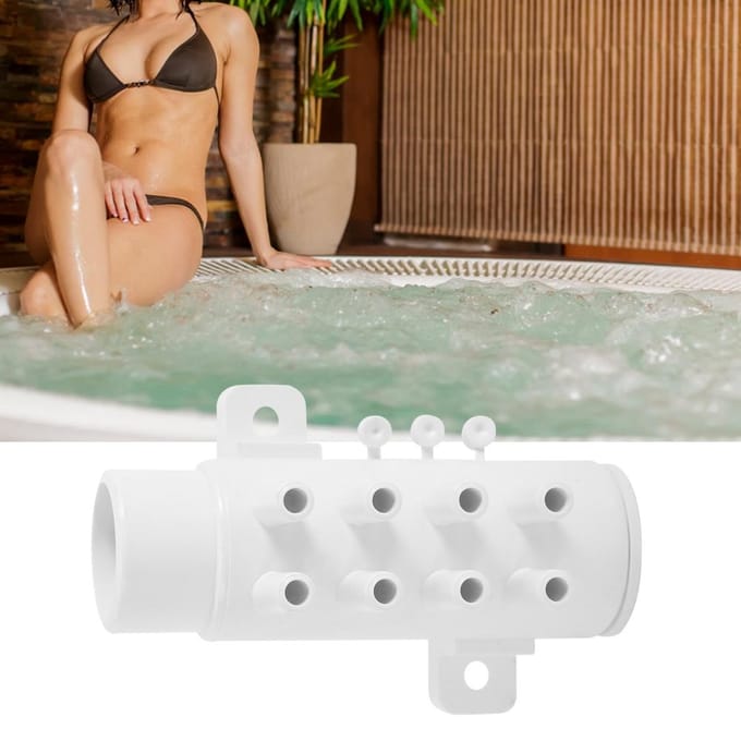 Spa Hot Spring Bad PVC Waterleiding 8 Poorts Loodgietersverdeelstuk Waterafscheider Accessoire gray