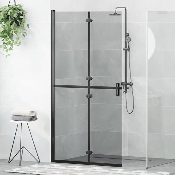 vidaXL - Inloopdouche - wand - Zwart - 100 - x - 6,5 - x - 190 - cm