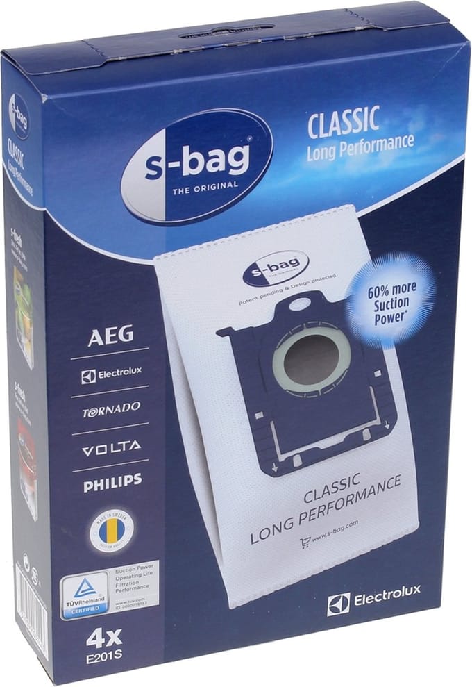 Electrolux - Stofzuigerzak S-BAG Micro Fleece - E201S - Pack/4 - 9001684589