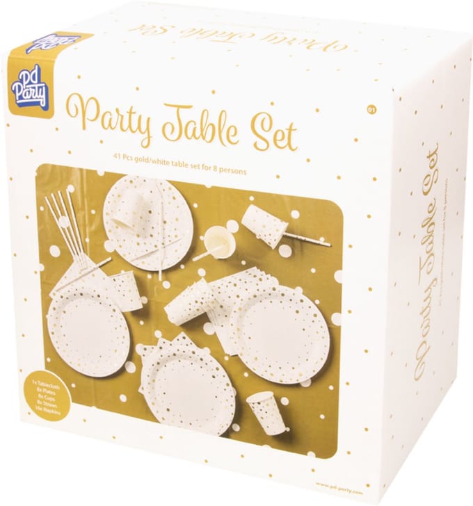 Party table set - Gold/white