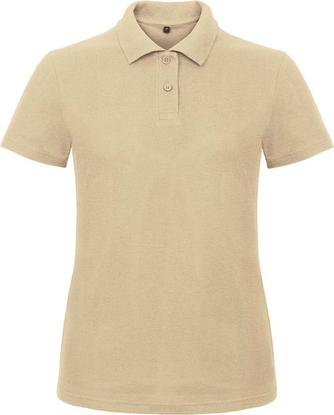 Dames Polo ID.001 Zandkleurig merk B&C maat M