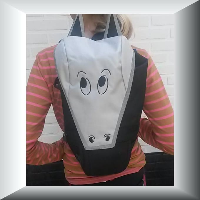 Horse pack rugtas met paardenhoofd