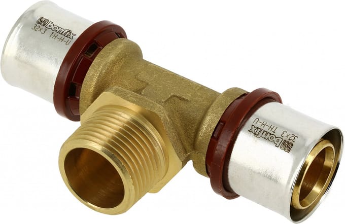 Bonfix Perskoppeling - 2x Alu-pers - 1x Buitendraad - T-koppeling - 32 x 1 x 32mm
