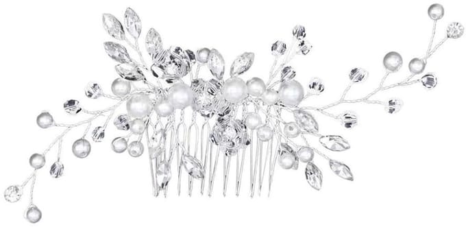1 stuks kristallen bruidshaarclip voor bruiloft, bruidshaaraccessoires, bruidshaarkam, parelbloemspelden, haarsieraden, bruiloft, decoratief, bruiloftsfeest