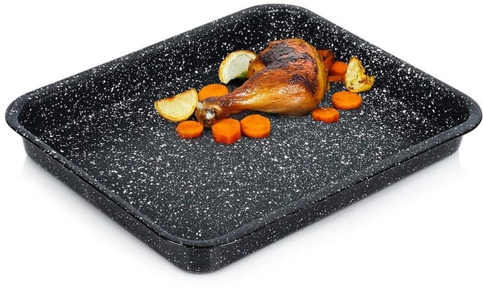 Orion GRANDE Serie - Granieten Braadslee - 4L - 39,5x33,5x4,5 cm - Emaliemetalen Constructie