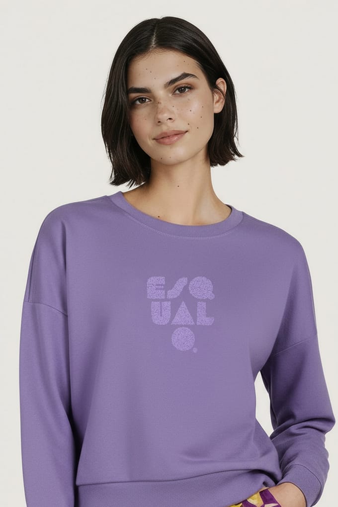 EsQualo Sweater Oversized Sweat Lilac Taglia: S | Maglioni a maglia Outlet | Donna | Viola