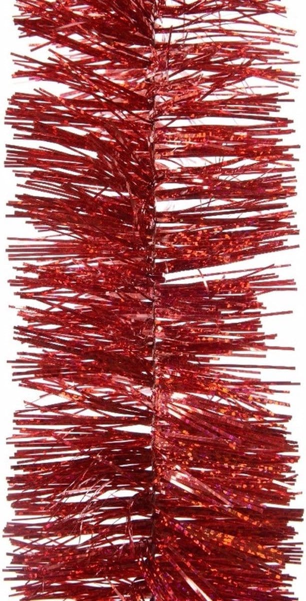 2x Kerstboom folie slinger rood 270 cm - rode kerstslingers