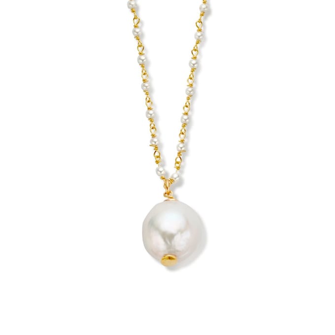 zilver verguld (geel) collier parels 45 + 5 cm 1 micron 2102903