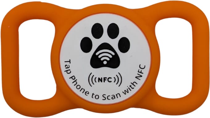 Tagnetic - PetTag - Duurzaam siliconen - NFC chip - Oranje