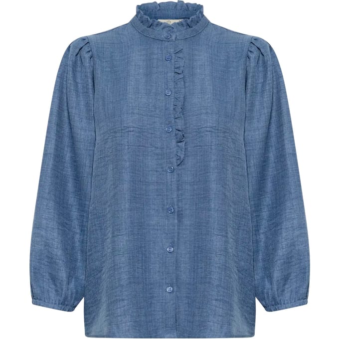 Vrouwenblouse met lange mouwen en volants KAFFE KAEllen