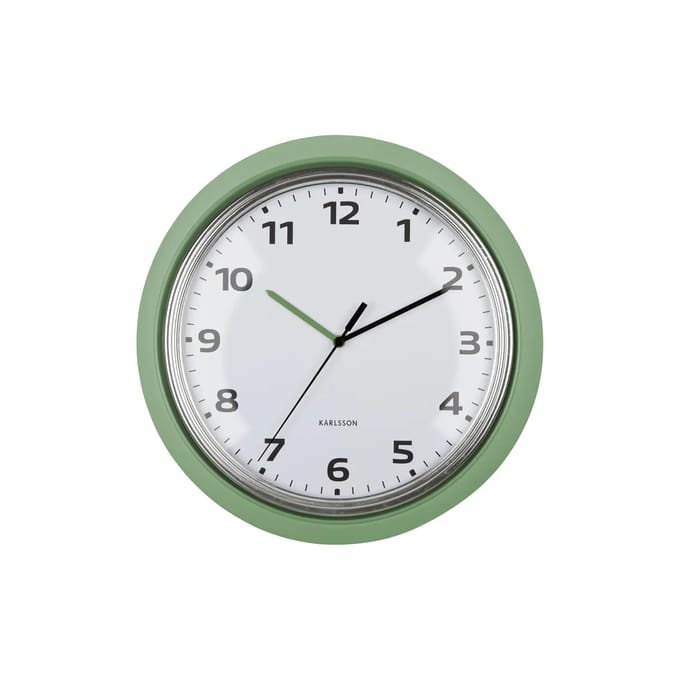 Karlsson Wandklok Modern Retro - Groen - Ø34cm - Wandklok Retro