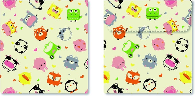 Bee's Wax - Lunchzak Kids Set van 2 Stuks - Bijenwas - Multicolor