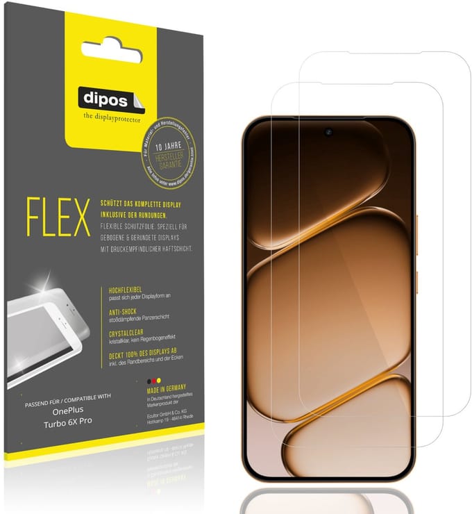 dipos – 2x Beschermfolie geschikt voor OnePlus Turbo 6X Pro | 3D Full Cover Screenprotector | 100% Passend