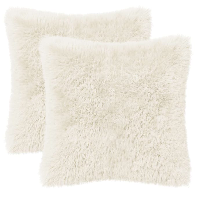 vidaXL - Kussensloop - 2 - pcs - HEERLEN - Wit - 30 - x - 30 - cm - PV - Fleece