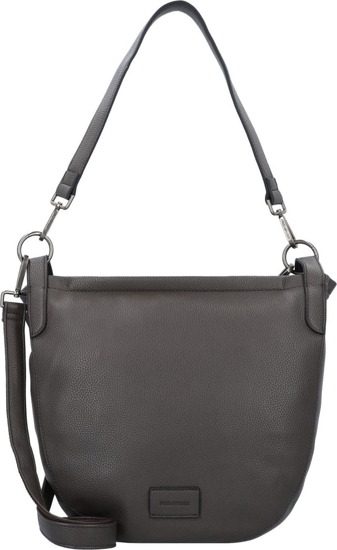 FREDsBRUDER Leren Schoudertas Lanbe Round Hobo Bag Ash Brown Donkerbruin