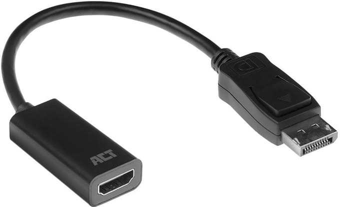 ACT 15 cm Verloop kabel DisplayPort male naar HDMI-A female AK3994