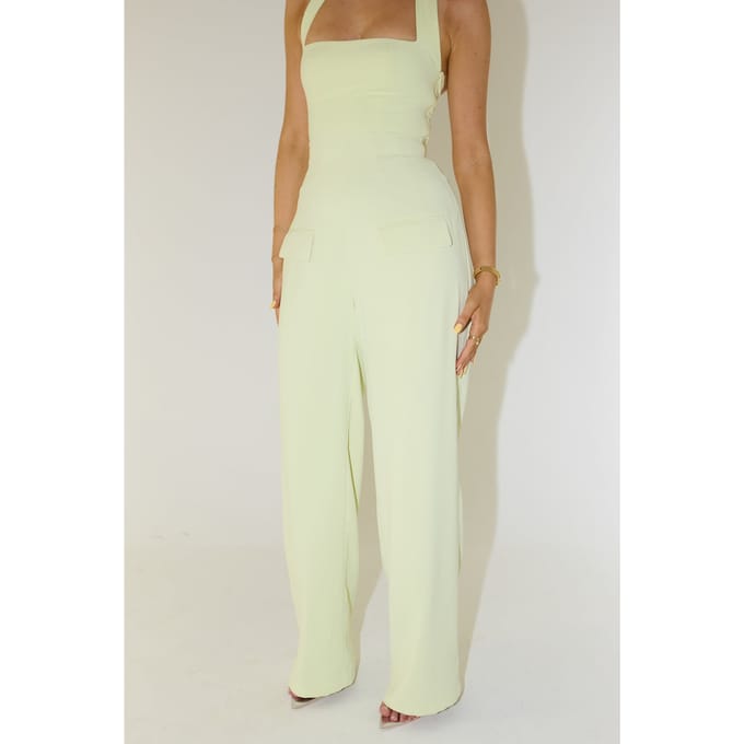 Odd Muse Wide Leg Trousers Lime Cream Größe: M | Stoffhosen Outlet | Damen | Grün