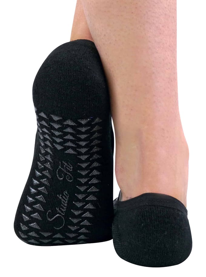Set van 2 antislip yogasokken voor dames met bandjes - Zwart