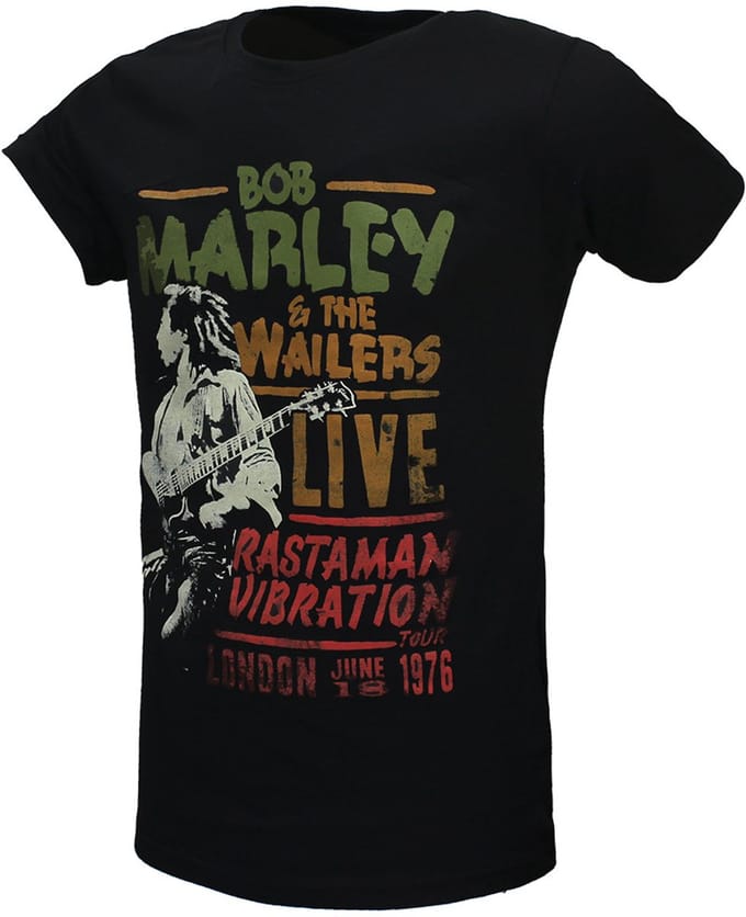 Bob Marley Rastaman Vibration Tour 1976 T-Shirt - Officiële Merchandise - M