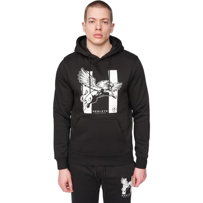 Henleys Heren Curveball Hoodie (Zwart)