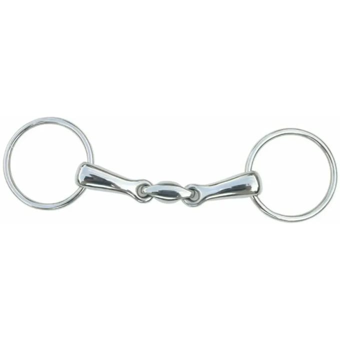 2-rings roestvrijstalen paardenbit, dubbel gekrompenTattini