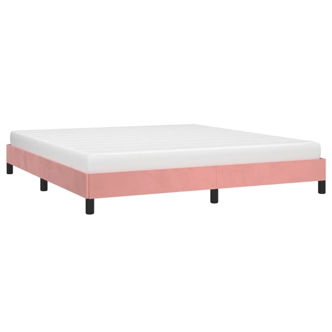 vidaXL - Bedframe - fluweel - roze - 160x200 - cm