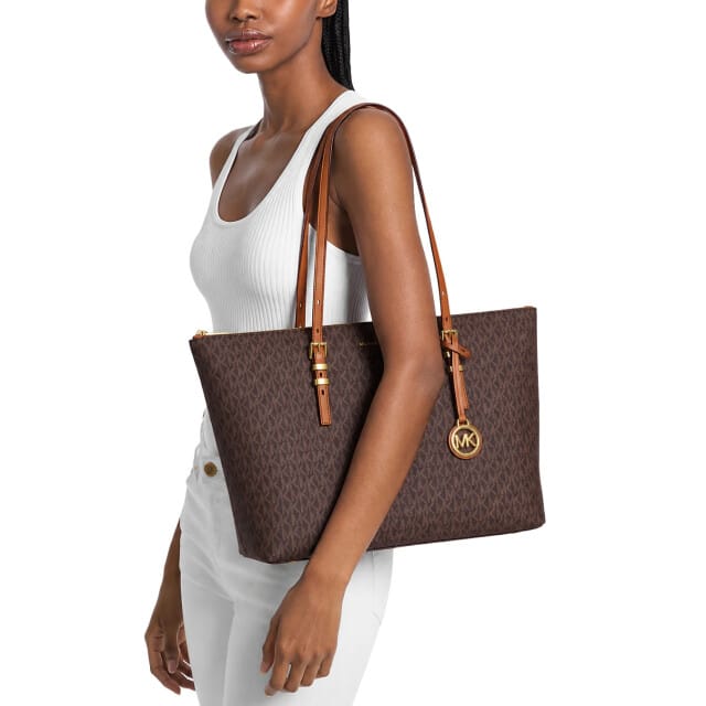 Michael Kors Quinn Large Shopper - Dames - Leer - Bruin/AcGoudn