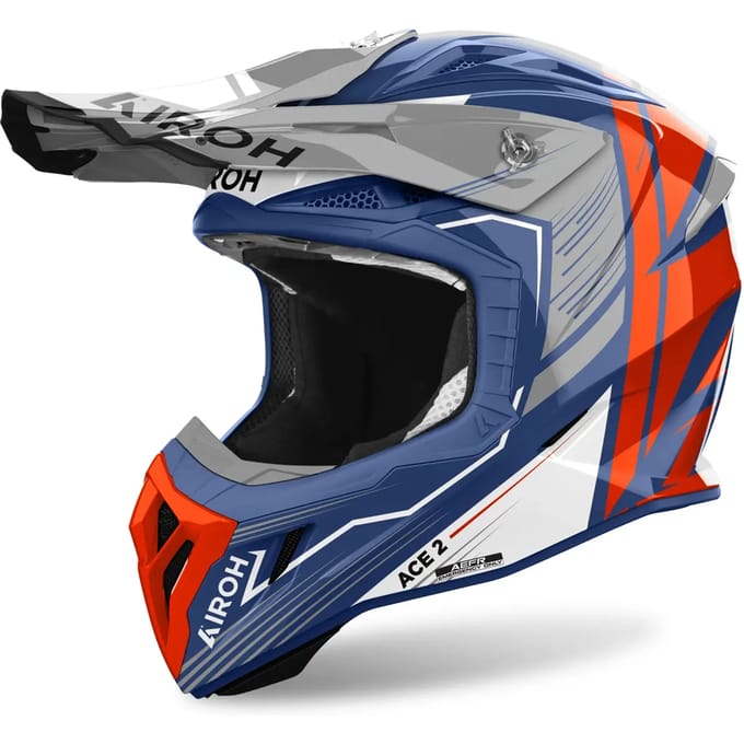 Airoh Aviator Ace 2 Engine Cerulean Glanzend Offroad Helm - Helm