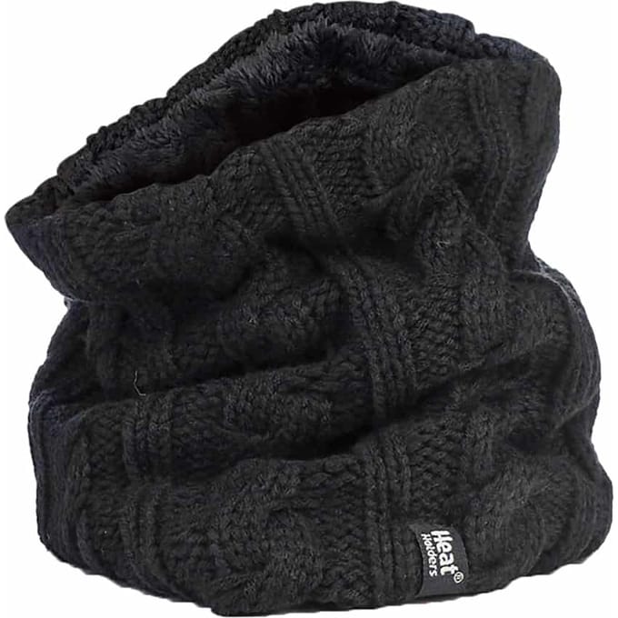Heat Holders - Kabelgebreide halswarmer voor dames - Zwart