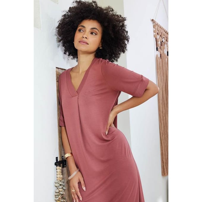 DIDI Dames Loose dress Bisou Rust red maat 48