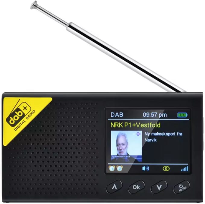 Ikello Draagbare DAB+/FM radio met Bluetooth en oplaadbare batterij - Zwart