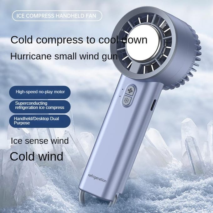 Handheld IJscompressie Ventilator USB Oplaadbaar Halfgeleider Koeling Draagbaar Klein Oplaadbaar Turbo Mini Ventilator Airconditioner